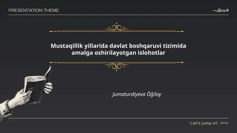 Mustaqillik yillarida davlat boshqaruvi tizimida amalga oshirilayotgan islohotlar