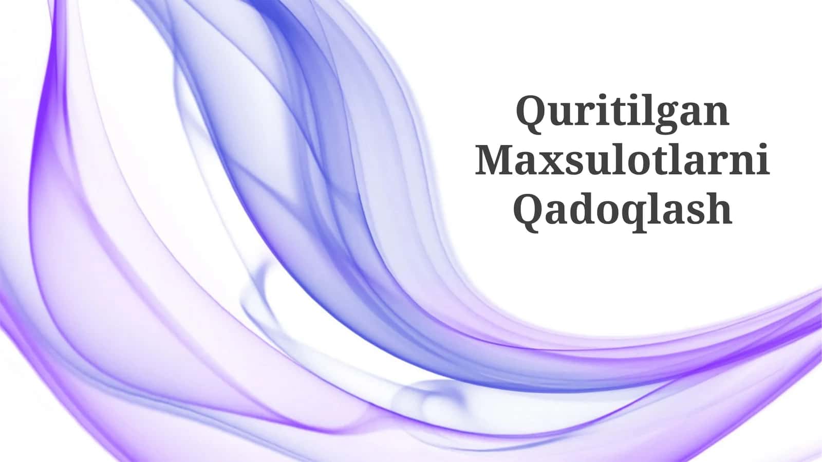 Quritilgan Maxsulotlarni Qadoqlash
