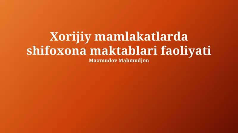 HAMKORLIK VA ALMASHINUVDORLIK DASTURLARI