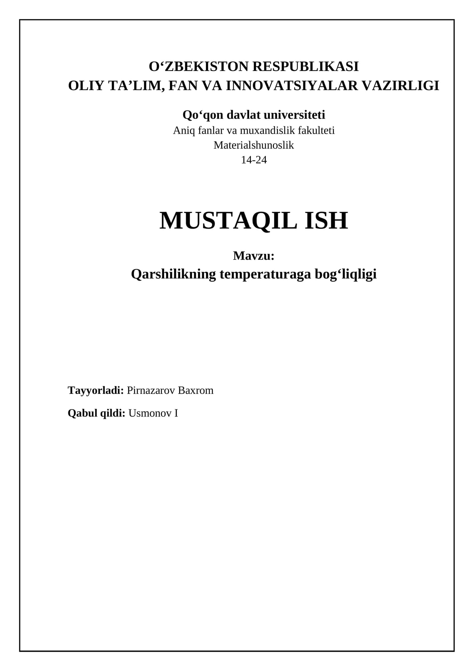 Qarshilikning haroratga bog'liqligi: Asoslar va xususiyatlar