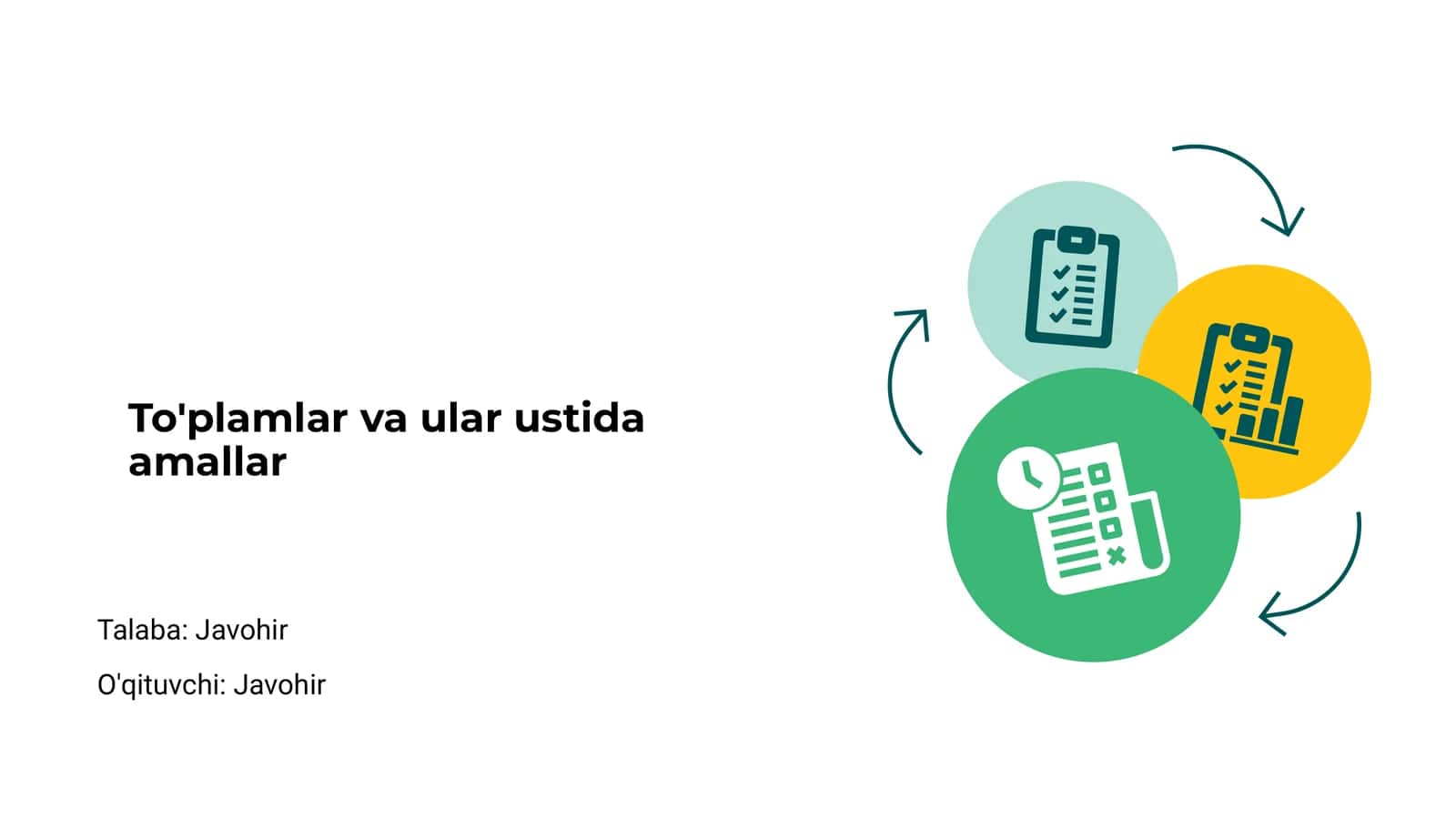 To'plamlar va ular ustida amallar