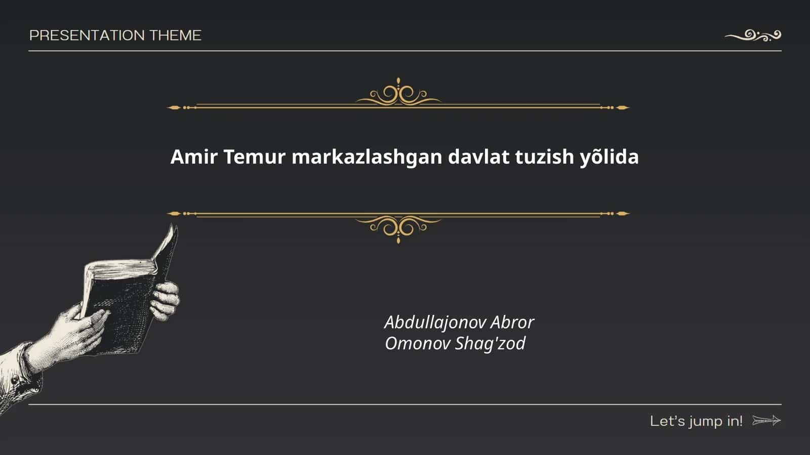 Amir Temur markazlashgan davlat tuzish yõlida