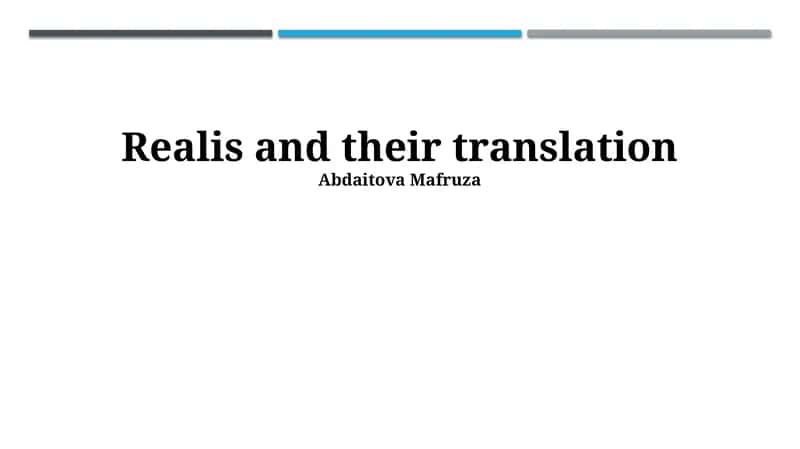Realis and their translation