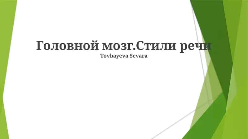 Головной мозг.Стили речи