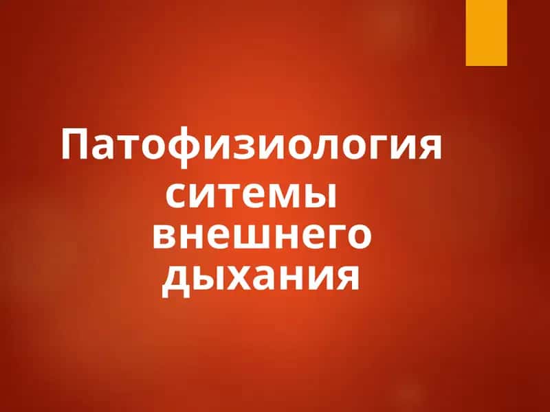 Патофизиология ситемы внешнего дыхания