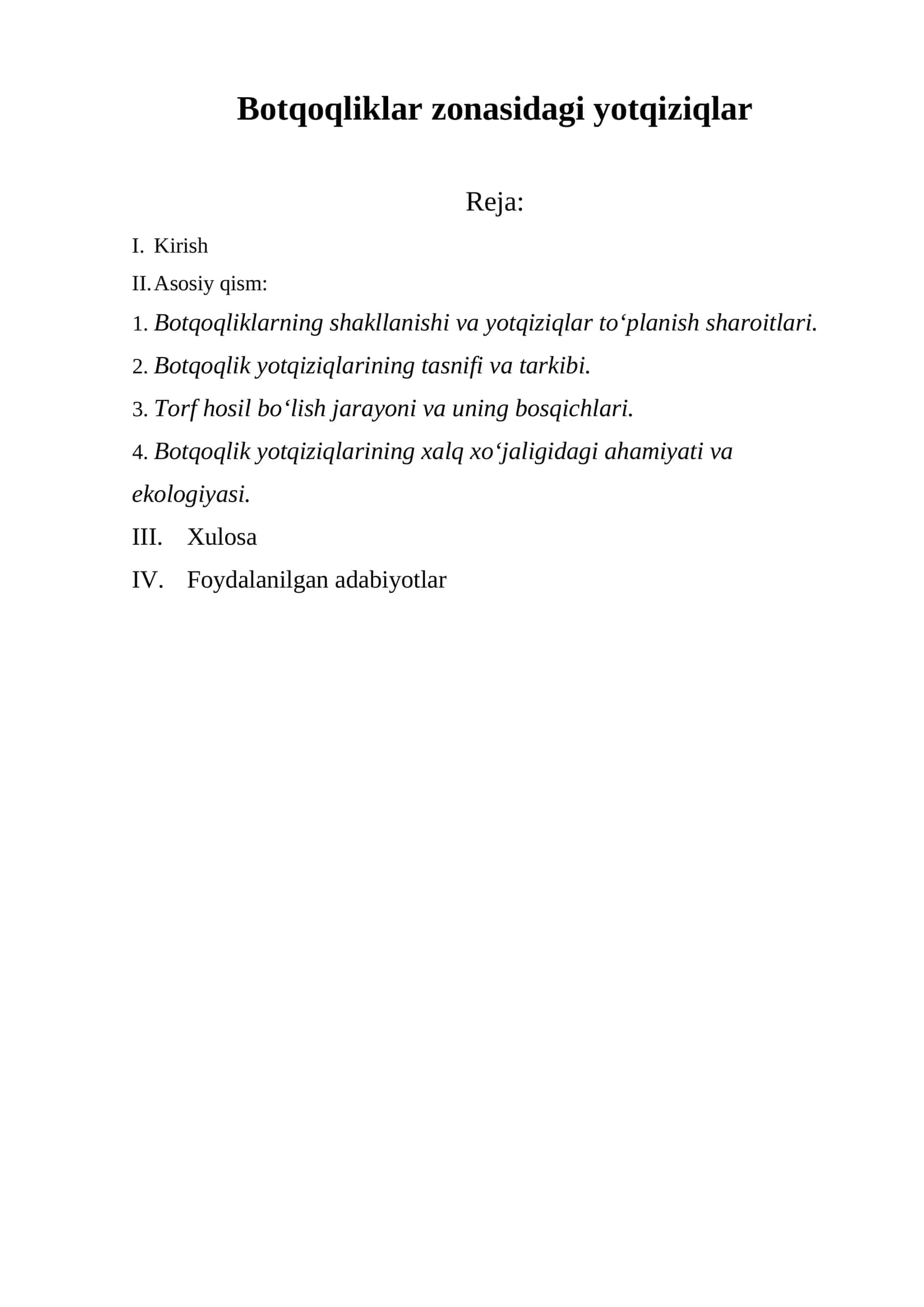 Botqoqliklar zonasidagi yotqiziqlar