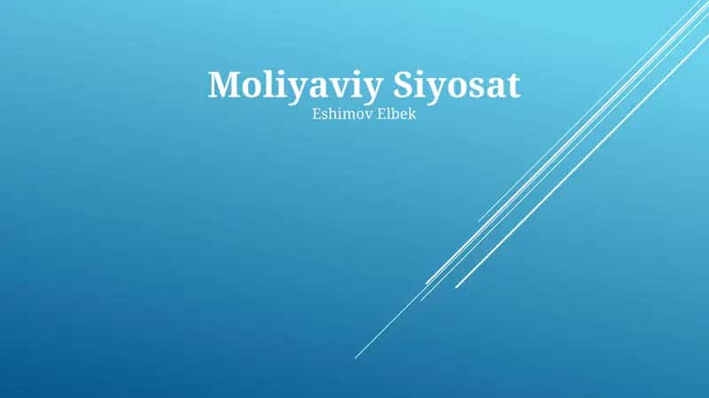 Moliyaviy Siyosat