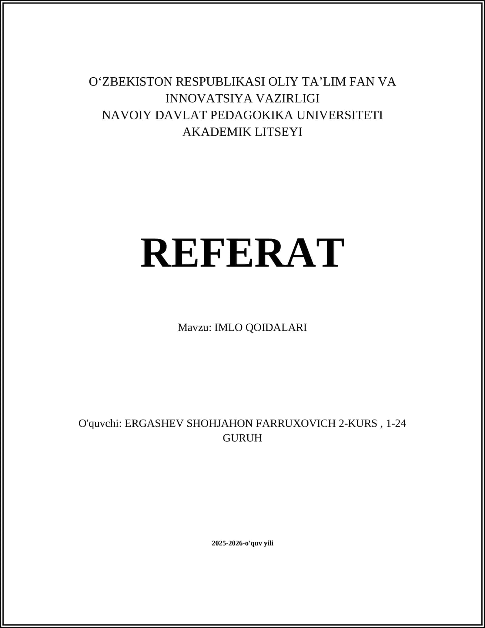 IMLO QOIDALARI