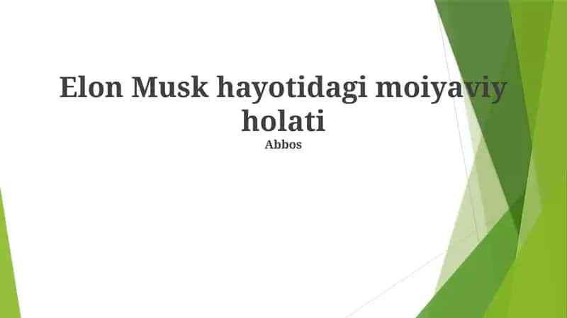 Elon Musk hayotidagi moiyaviy holati