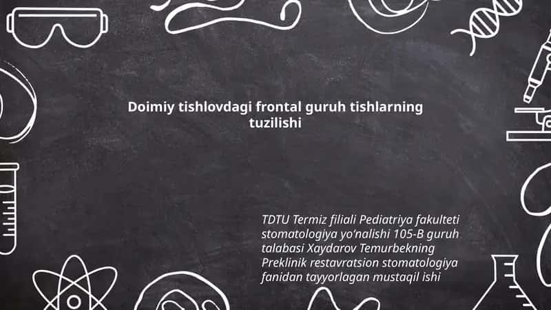 Frontal guruh tishlarning tuzilishi