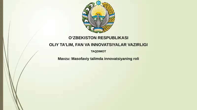 Masofaviy ta'limda innovatsiyalarning roli