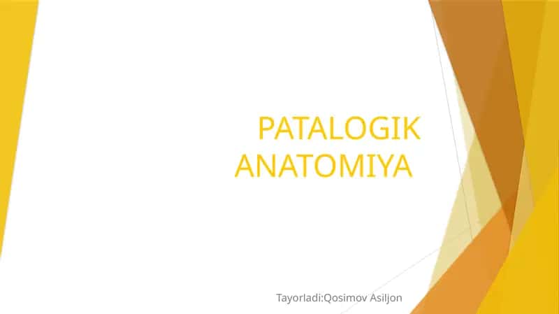 PATOLOGIK ANATOMIYA
