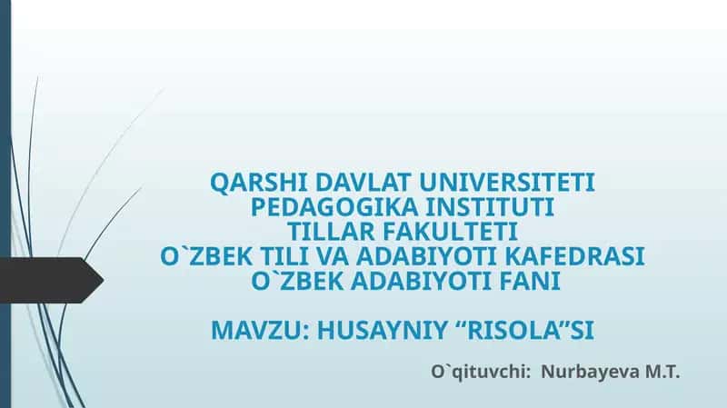 HUSAYNIY “RISOLA”SI