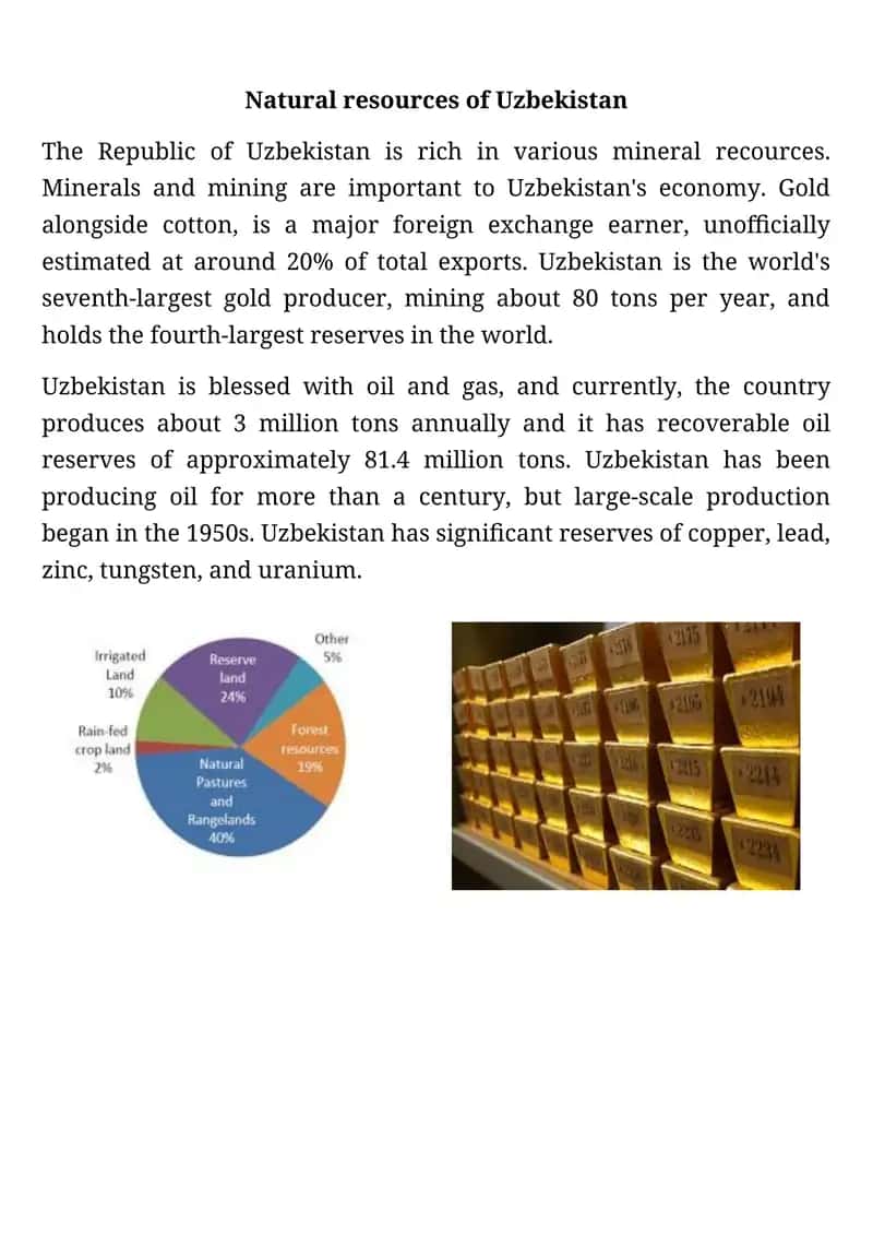 Natural resources of Uzbekistan