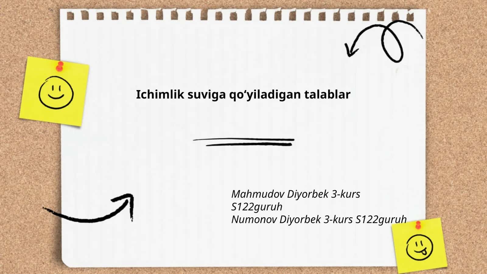 Ichimlik suviga qoʻyiladigan talablar