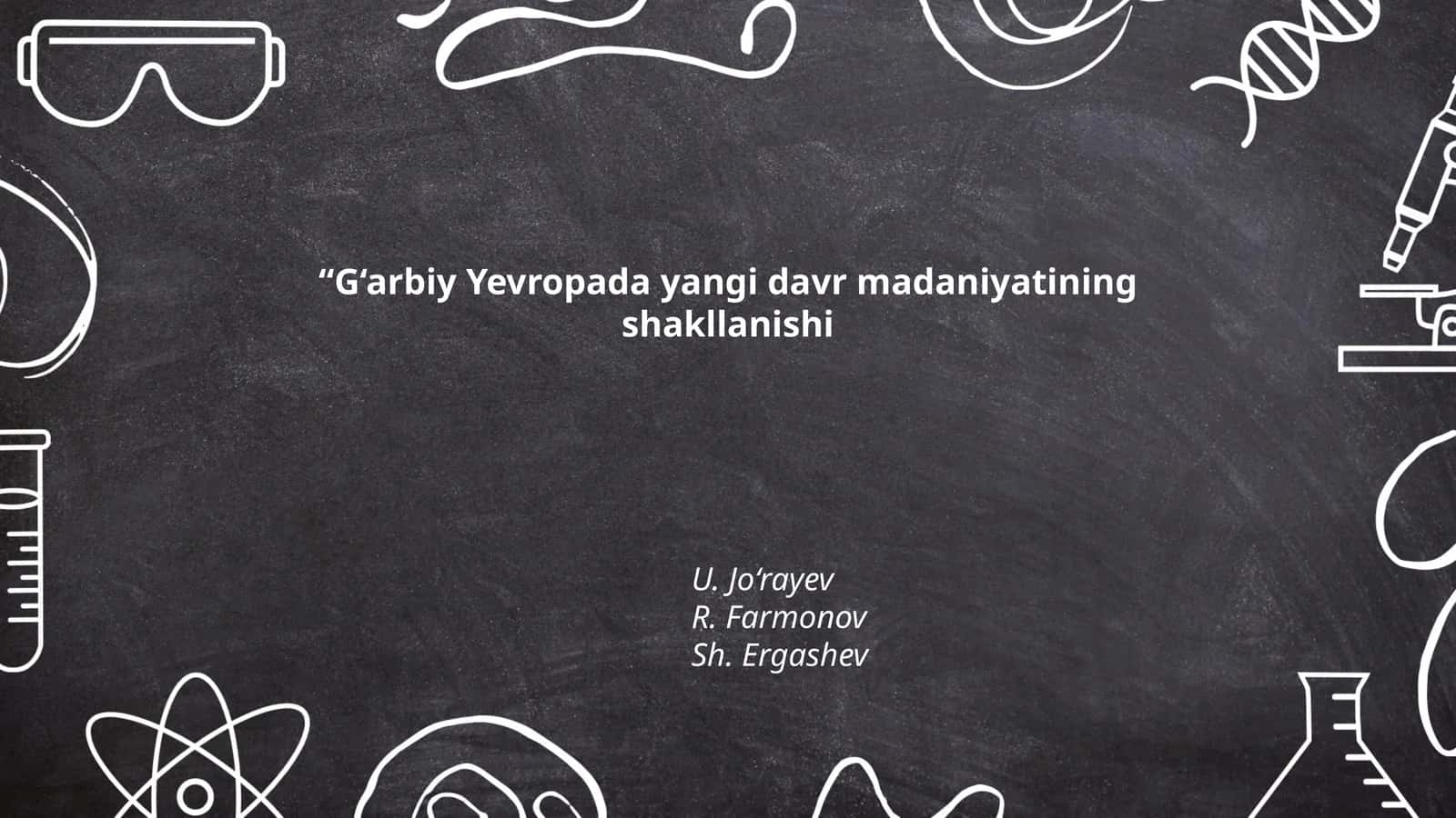 G‘arbiy Yevropada yangi davr madaniyatining shakllanishi