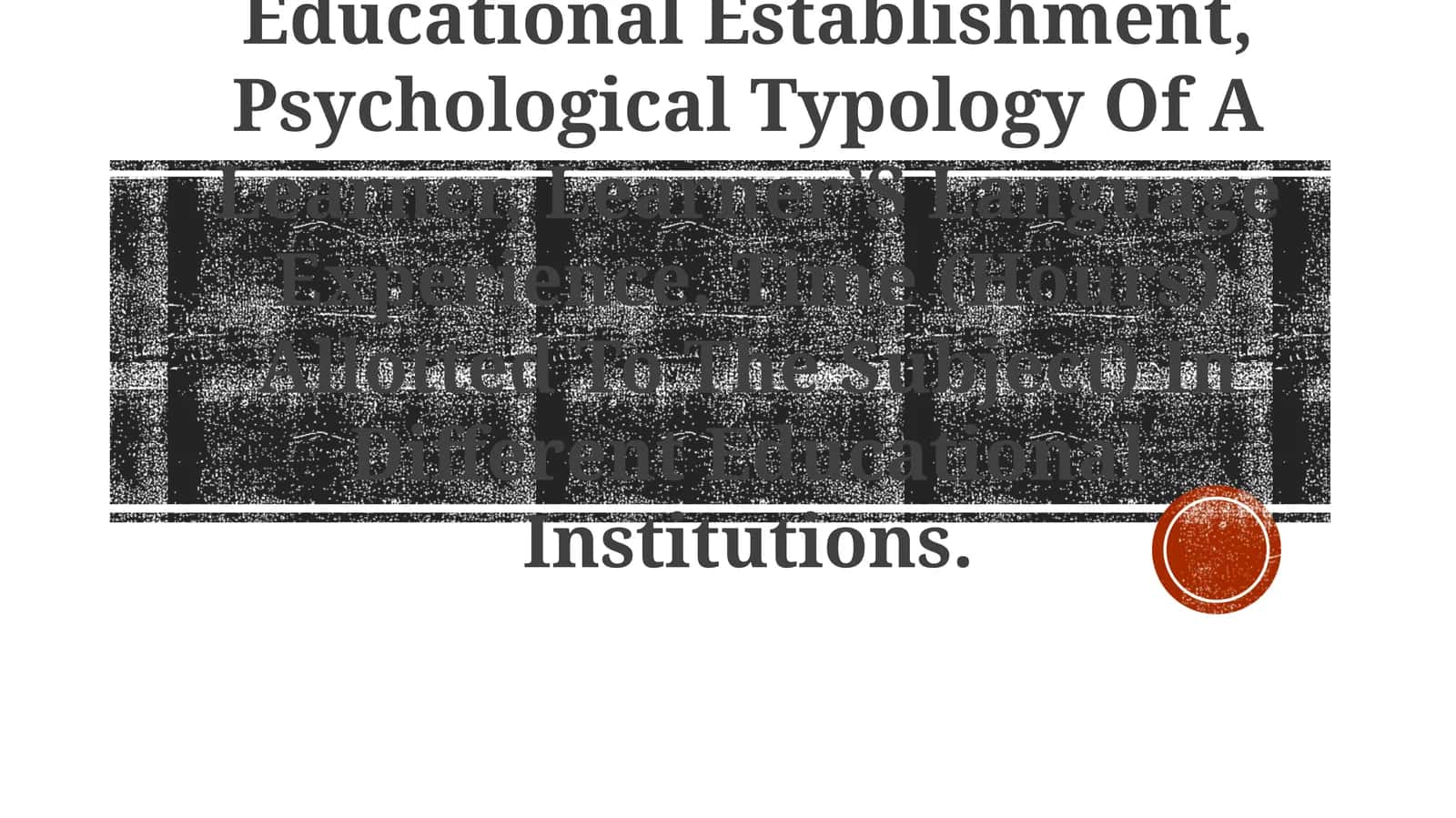Condition Of Teaching