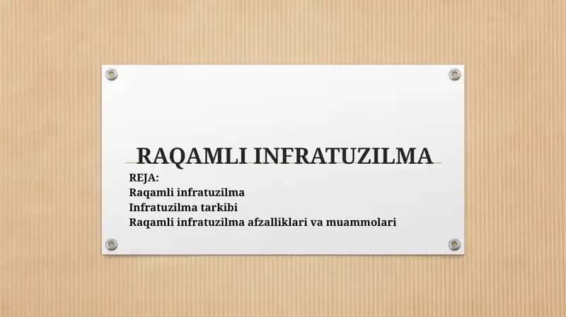 RAQAMLI INFRATUZILMA