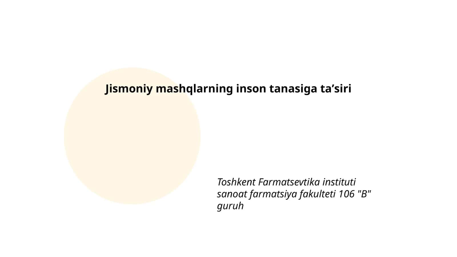 Inson tanasiga ta'siri