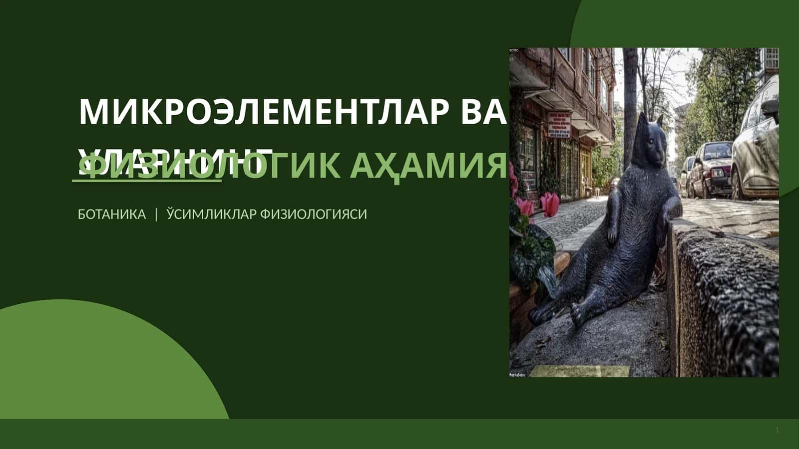 МИКРОЭЛЕМЕНТЛАР ВА УЛАРНИНГ ФИЗИОЛОГИК АҲАМИЯТИ