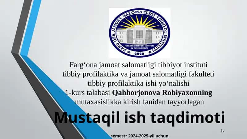 GIGIYENA FANINI O’RGANISH USULLARI HAQIDA TUSHUNCHA