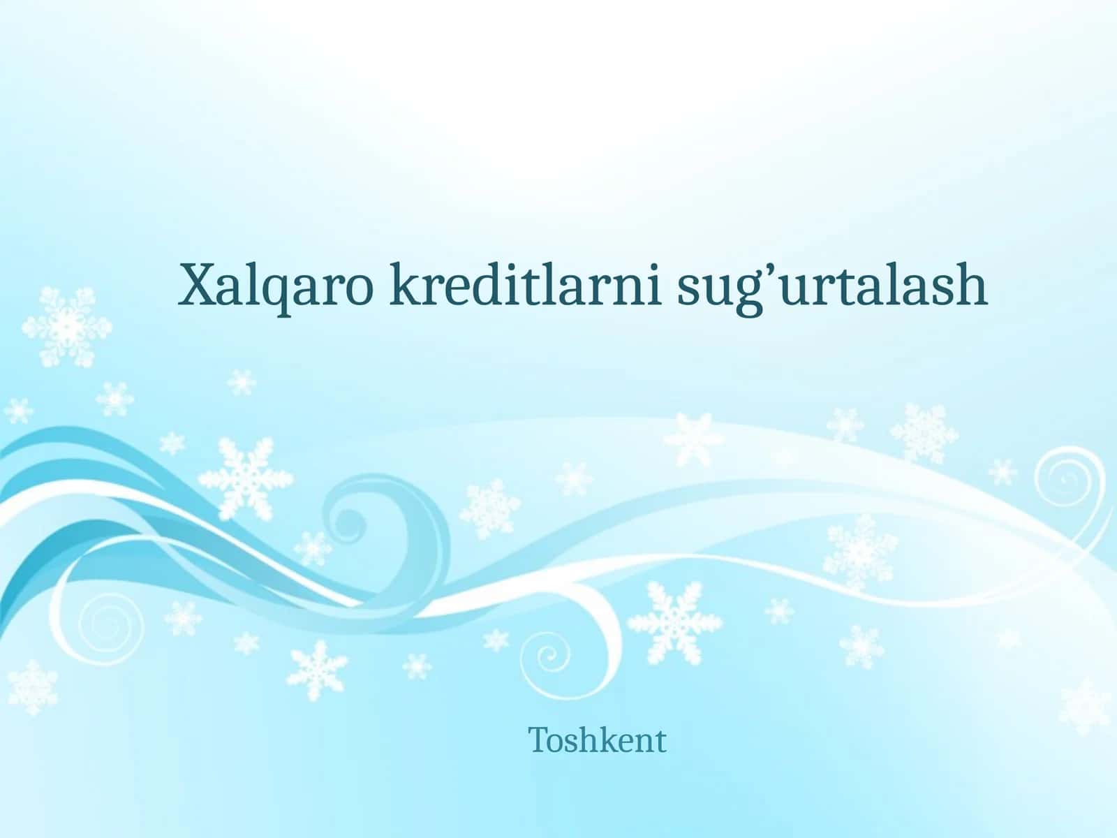 Xalqaro kreditlarni sug’urtalash