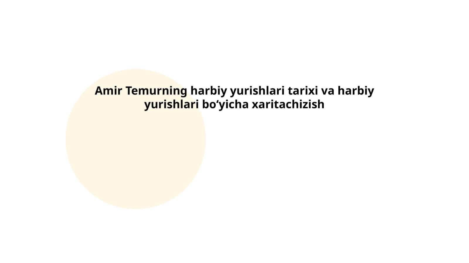 Amir Temurning harbiy yurishlari tarixi va harbiy yurishlari boʻyicha xaritachizish