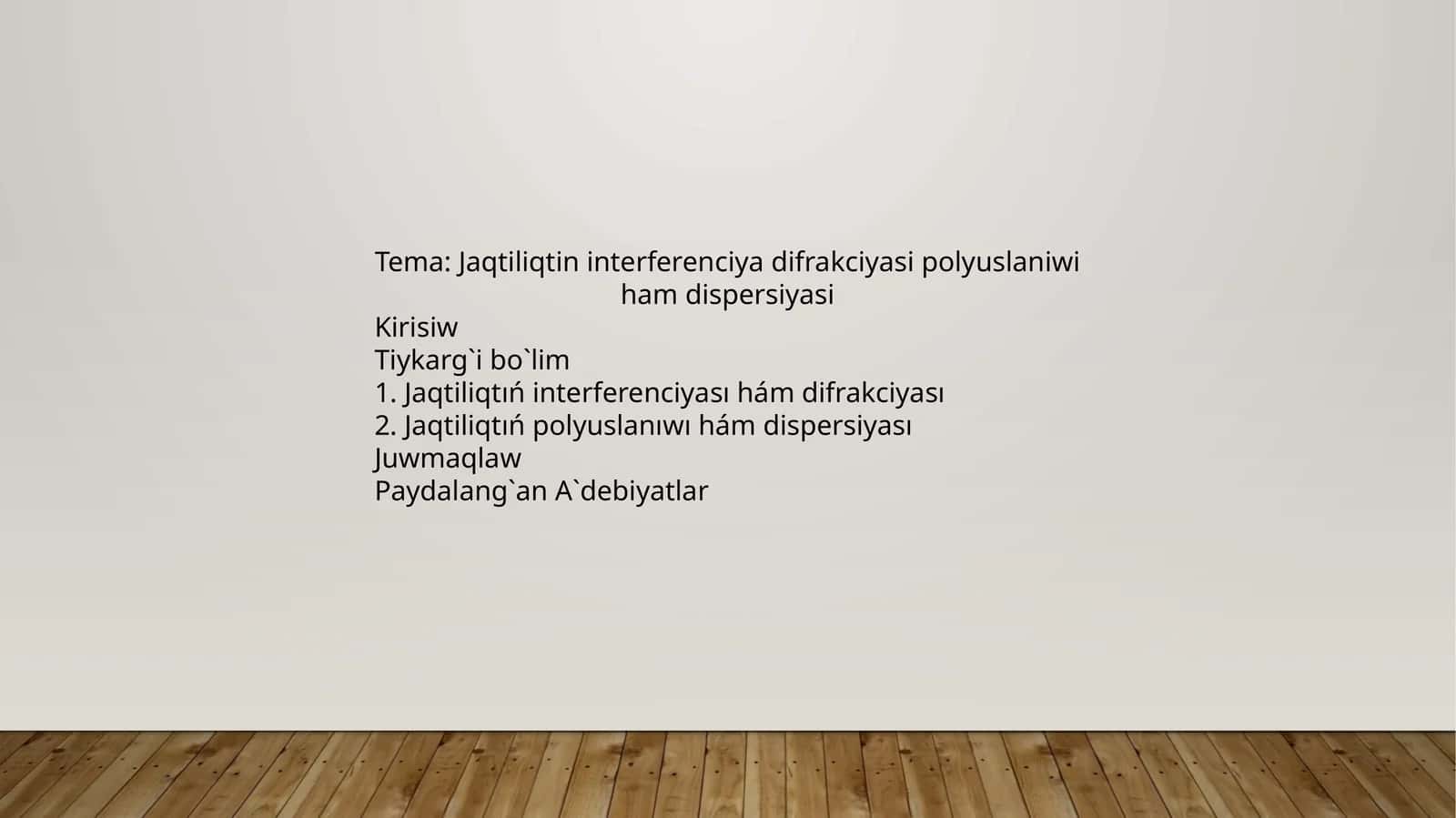 Jaqtiliqtin interferenciya difrakciyasi polyuslaniwi ham dispersiyasi