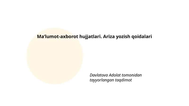 Ariza yozish qoidalari