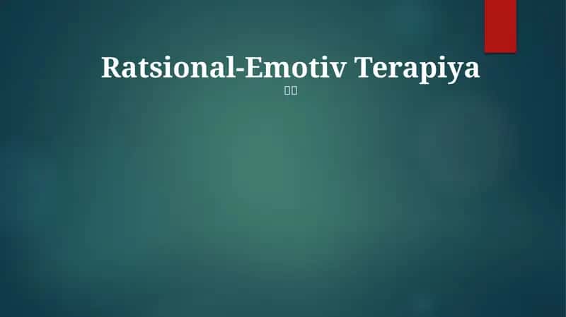 Ratsional-Emotiv Terapiya