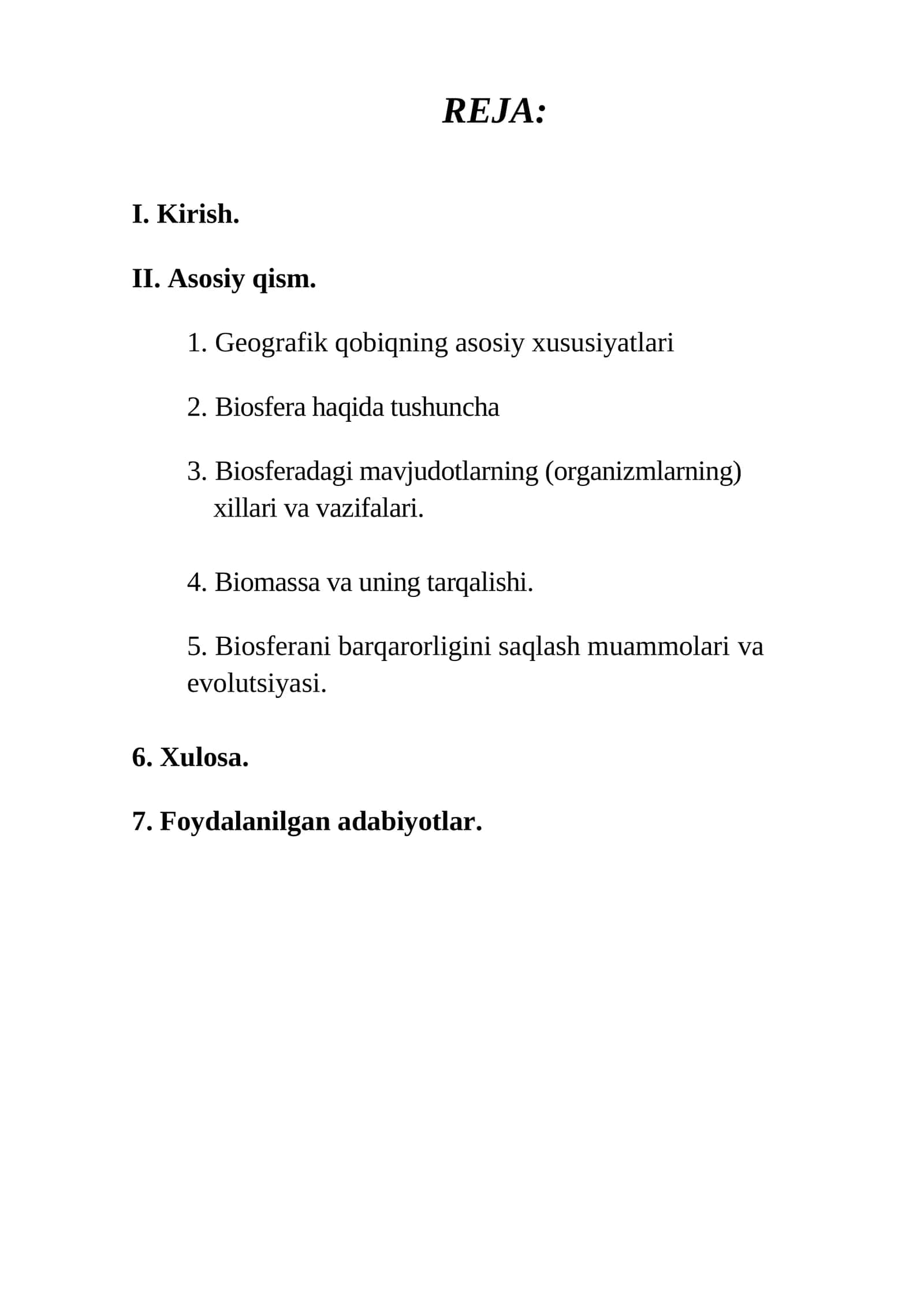Mavjudotlarning xillari va vazifalari