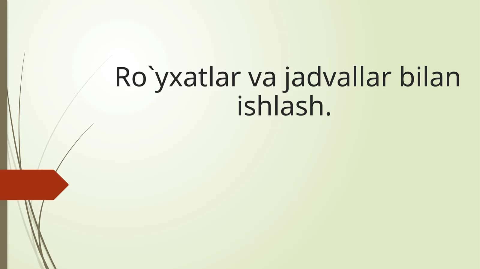 Jadvallarbilanishlash