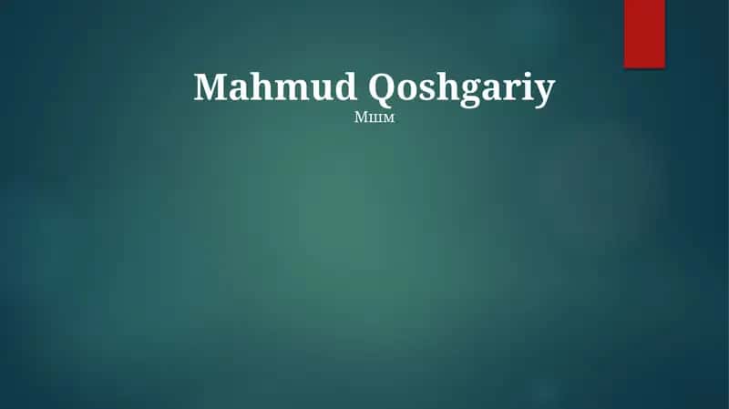 Mahmud Qoshgariy