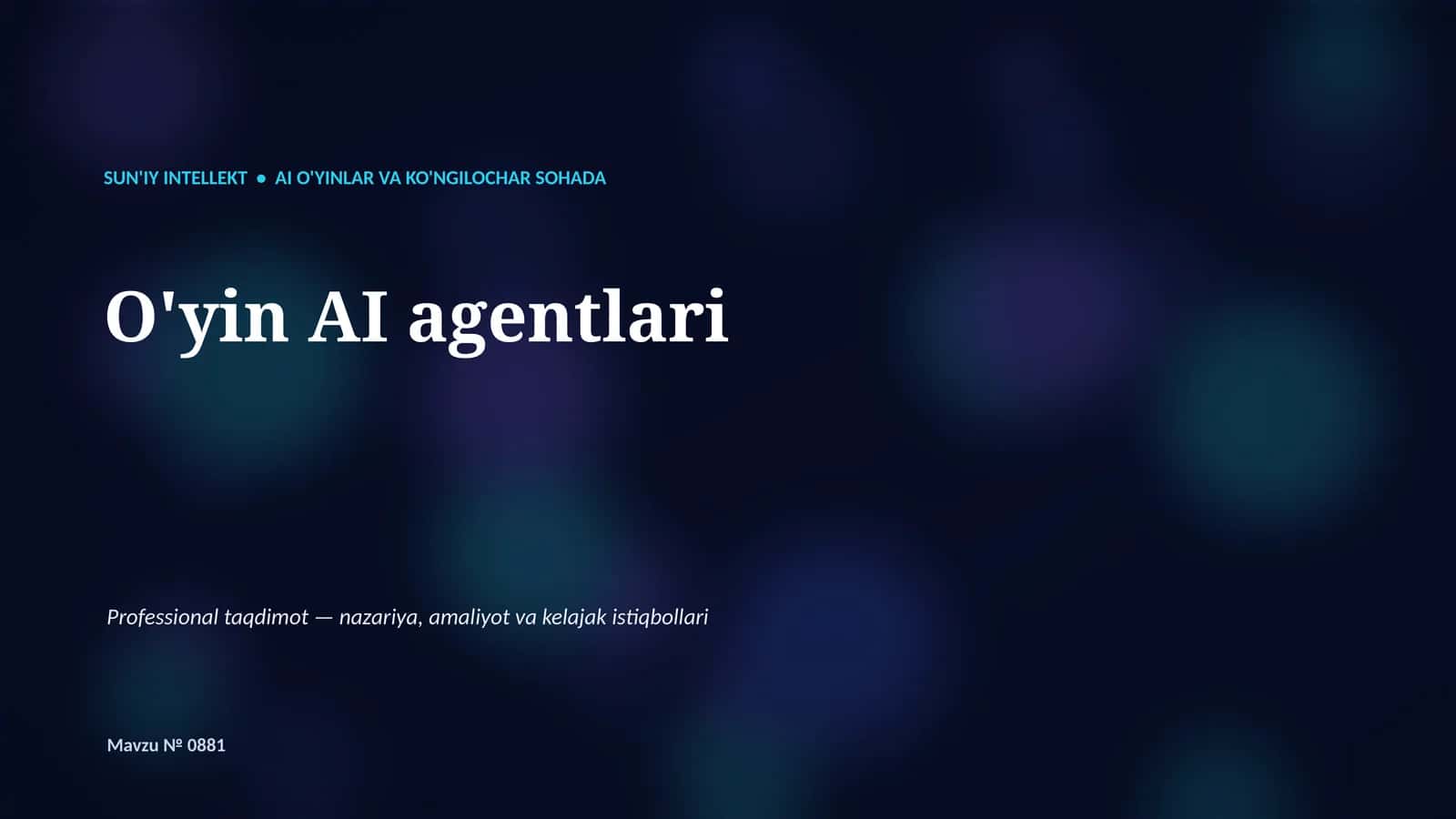 O'yin AI agentlari