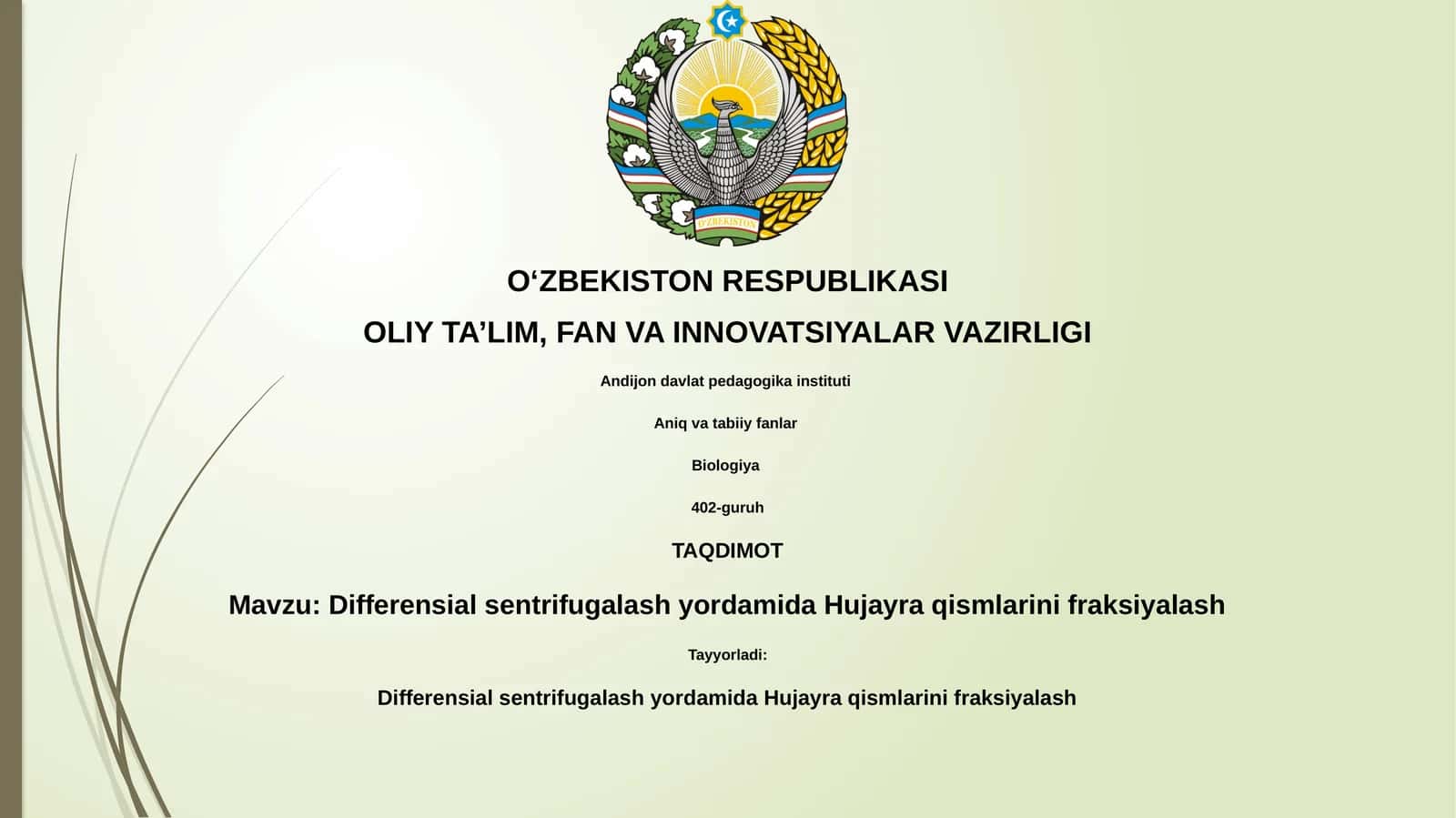 Differensial sentrifugalash yordamida Hujayra qismlarini fraksiyalash