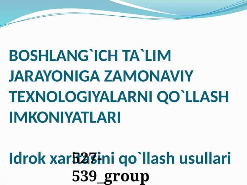 BOSHLANG`ICHTA`LIM JARAYONIGA ZAMONAVIY TEXNOLOGIYALARNI QO`LLASH IMKONIYATLARI