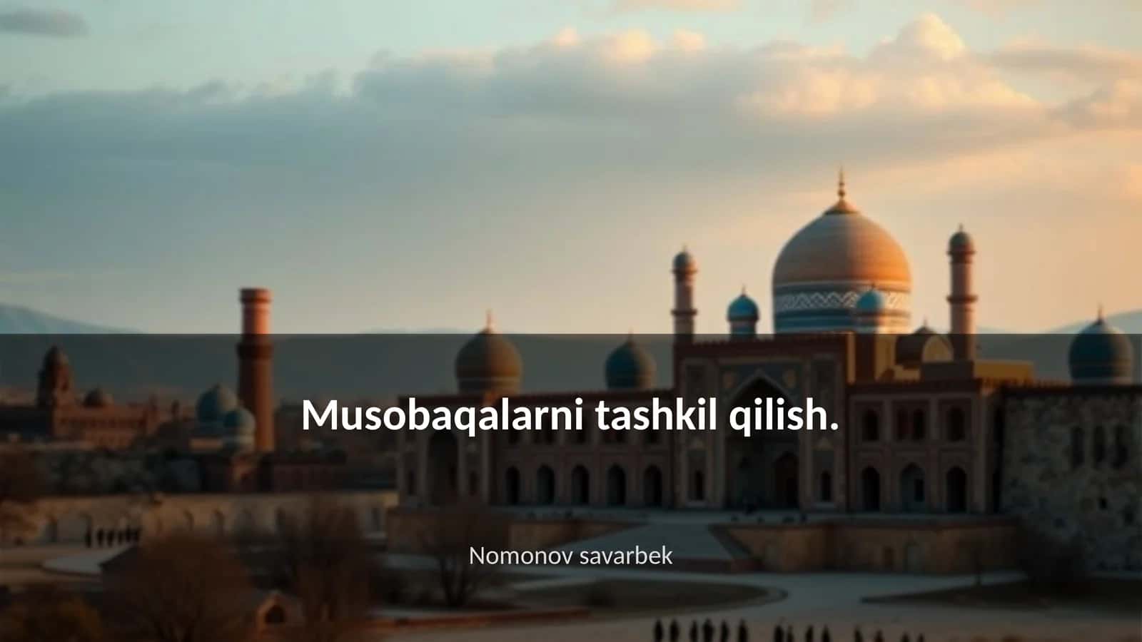 Musobaqalarni tashkil qilish