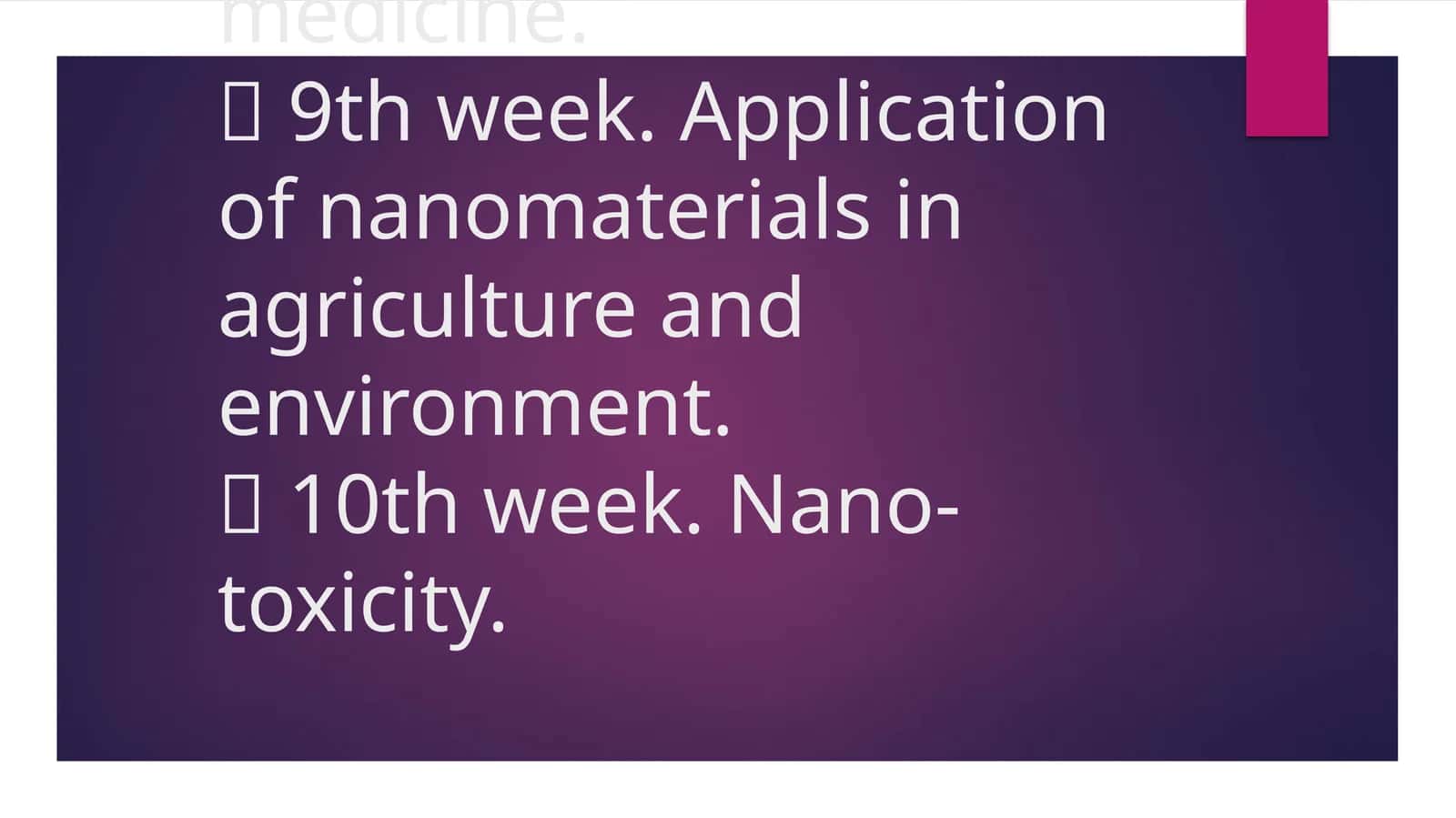 Nanotechnology Course