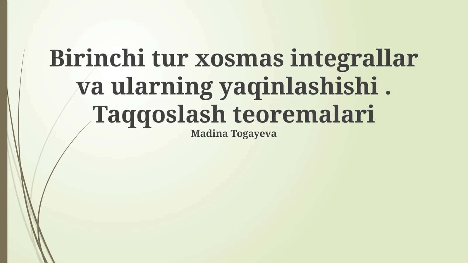 Cheksiz kichik taqqoslash teoremasi