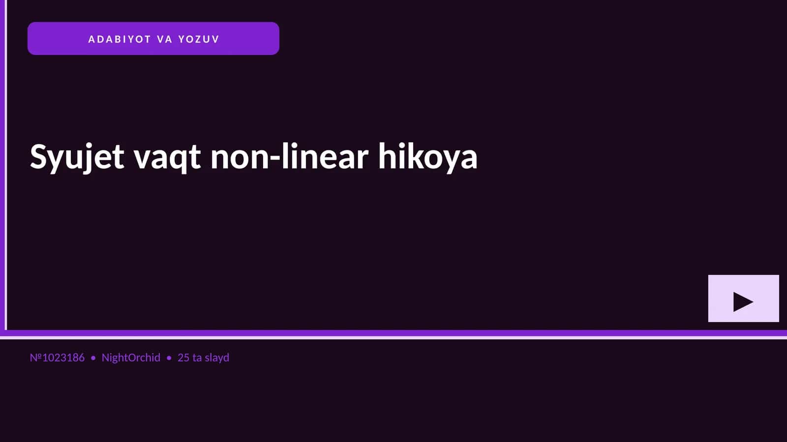 Syujet vaqt non-linear hikoya