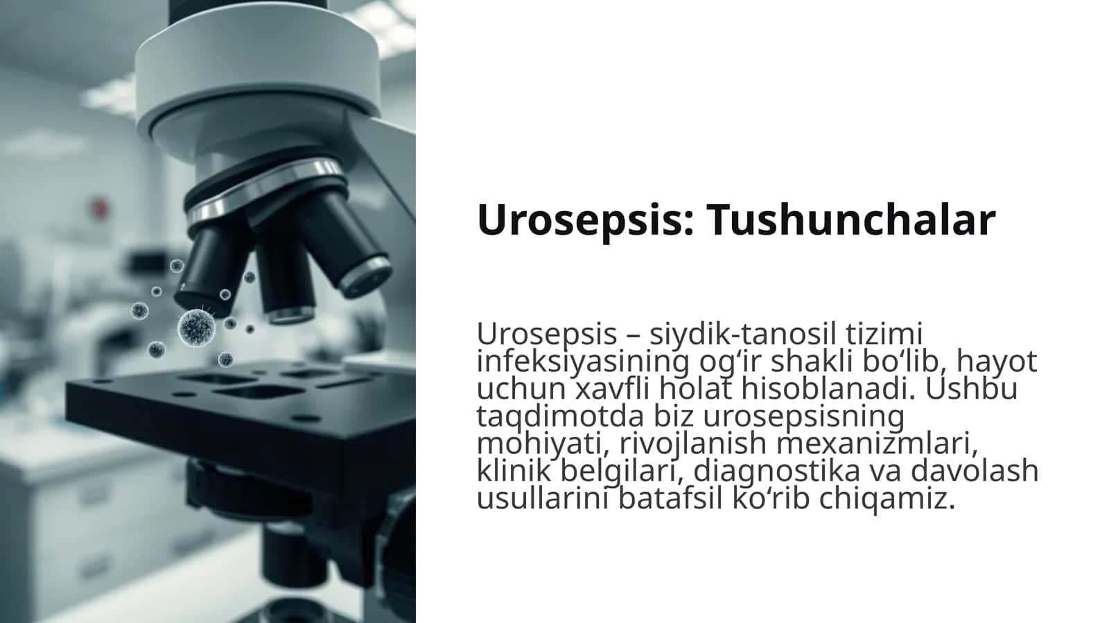 Urosepsis siydik-tanosil tizimi infeksiyasining og‘ir shakli