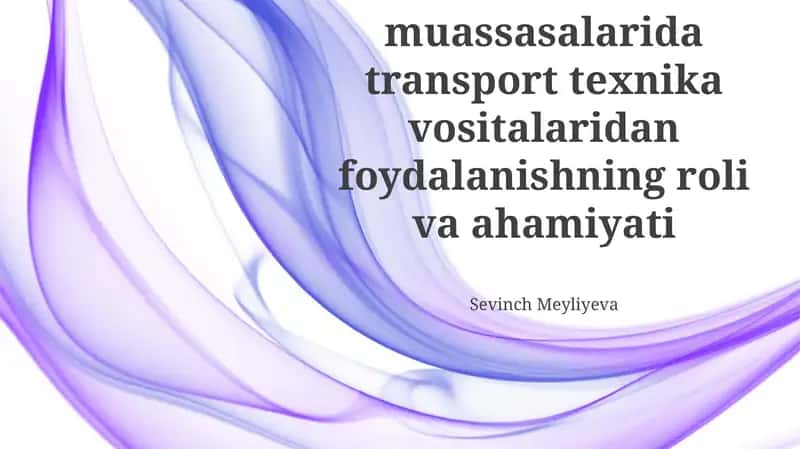 Xavfsizlik va transport vositalarining texnik holati