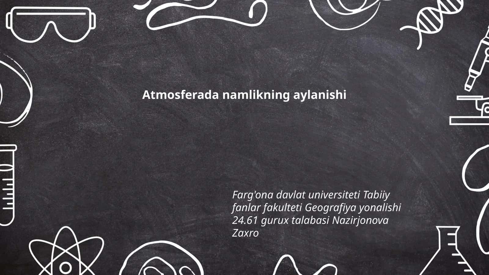 Atmosferada namlikning aylanishi