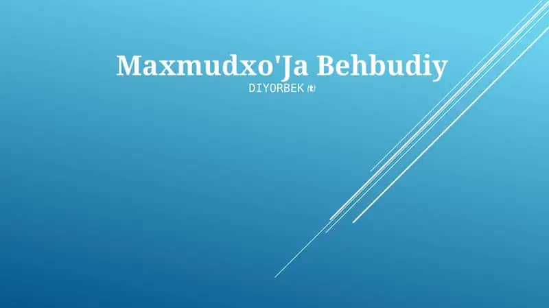 Maxmudxo'Ja Behbudiy