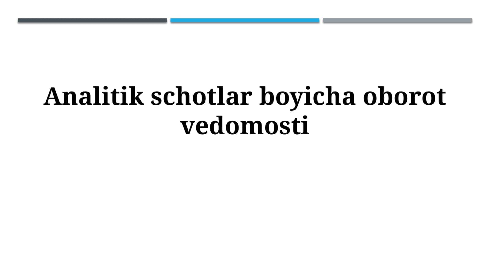 Tahliliy Hisoblar Bo'yicha Aylanma Davlat Bayonoti
