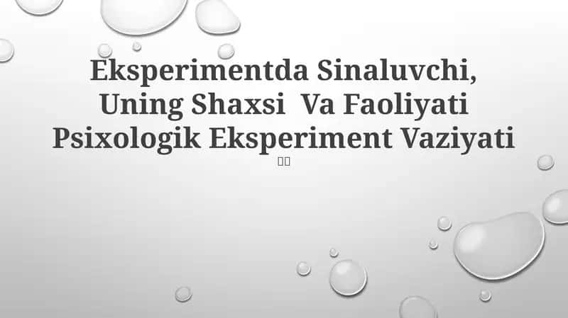 Psixologik Eksperiment