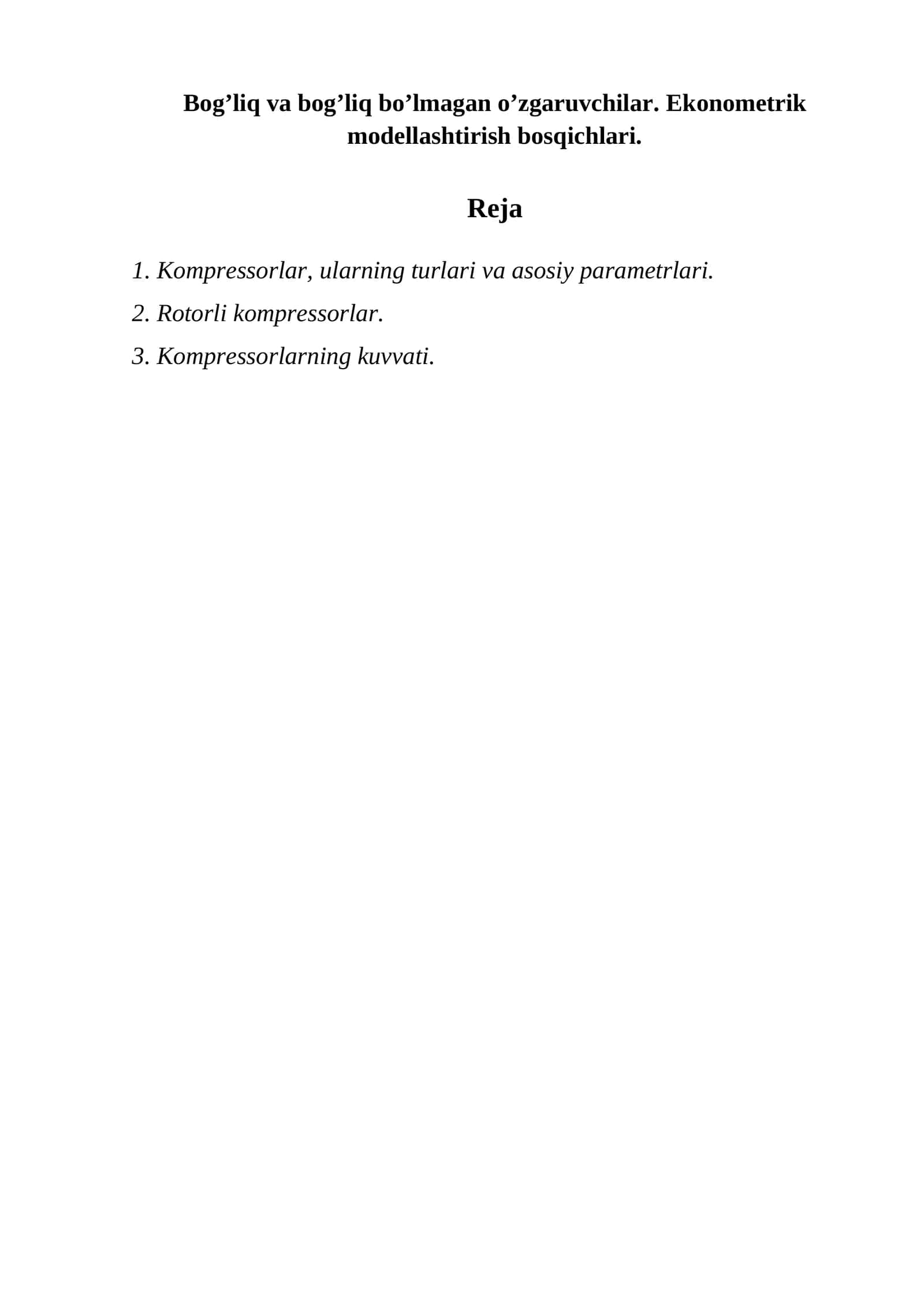 Kompresssorlar
