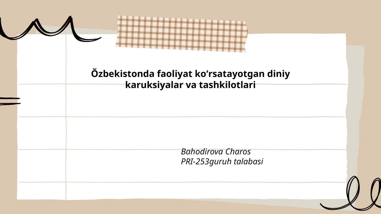 Ŏzbekistonda faoliyat koʻrsatayotgan diniy karuksiyalar va tashkilotlari