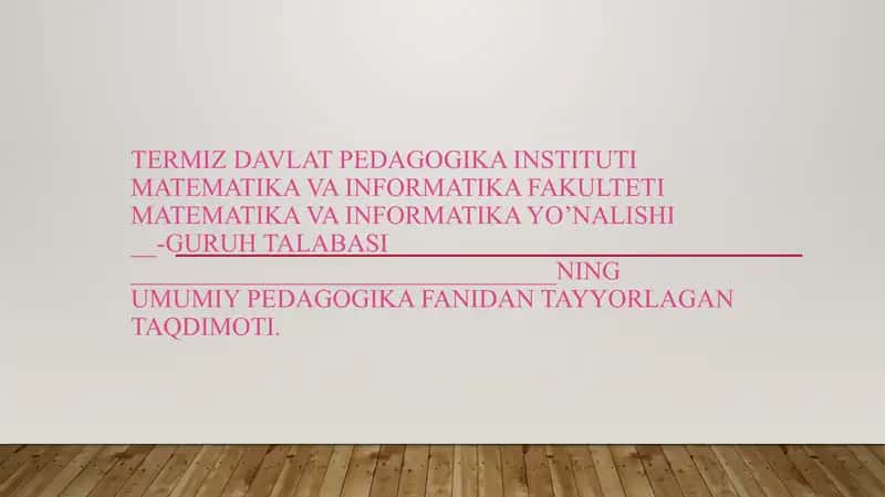 O’quvchilar jamoasini shakllantirish