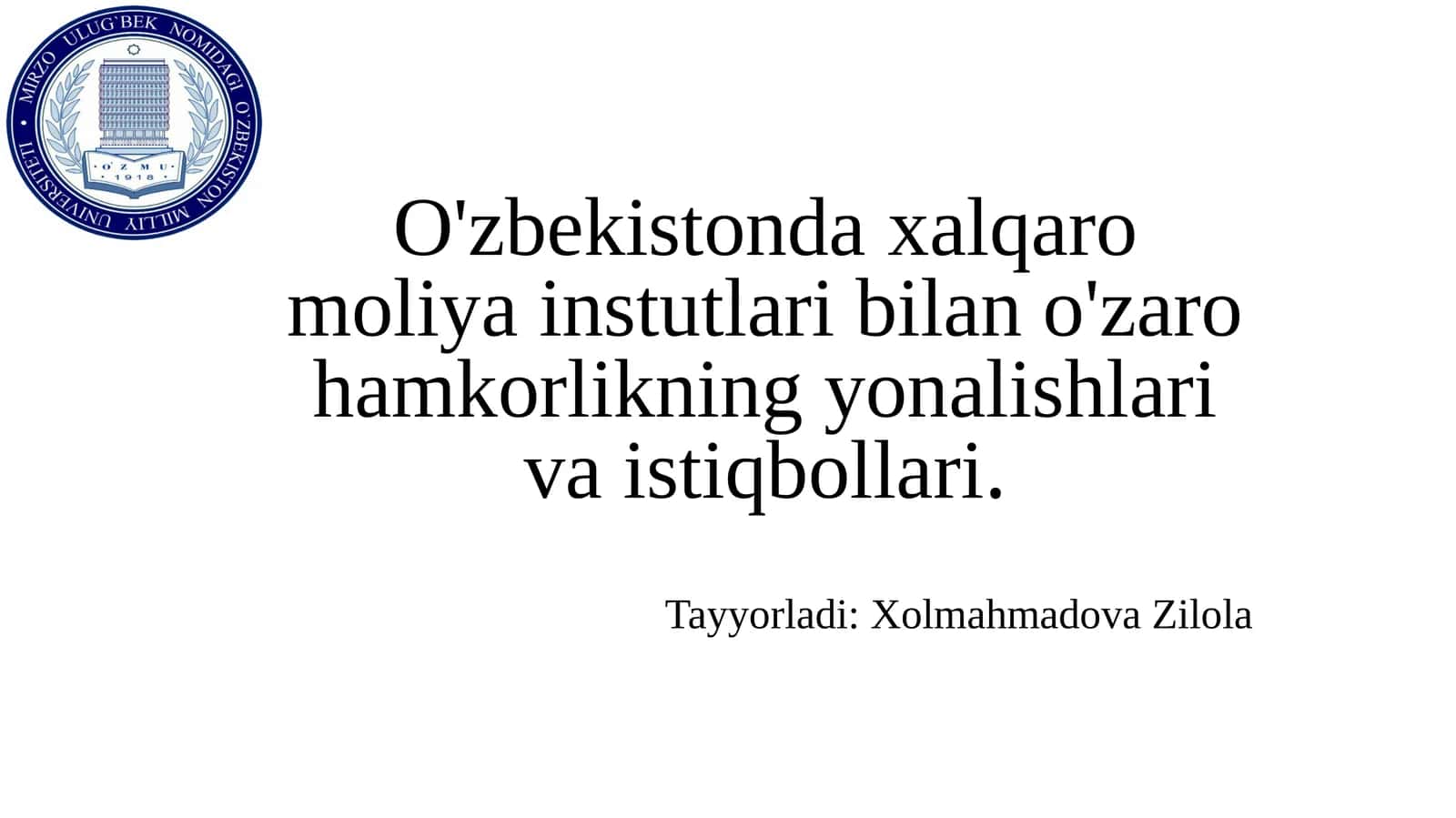 Xalqaro Moliya Instituti Ta'lim kursi